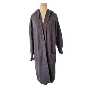 Nicole Miller Artelier Fuzzy Long Length Fur Like Cardigan Sz L